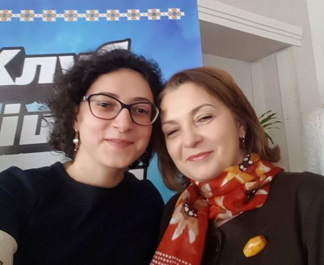 Тамта Гугушвілі і канд.філол.наук, доцент кафедри журналістики Н.Л.Дащенко, яка навчала української мови